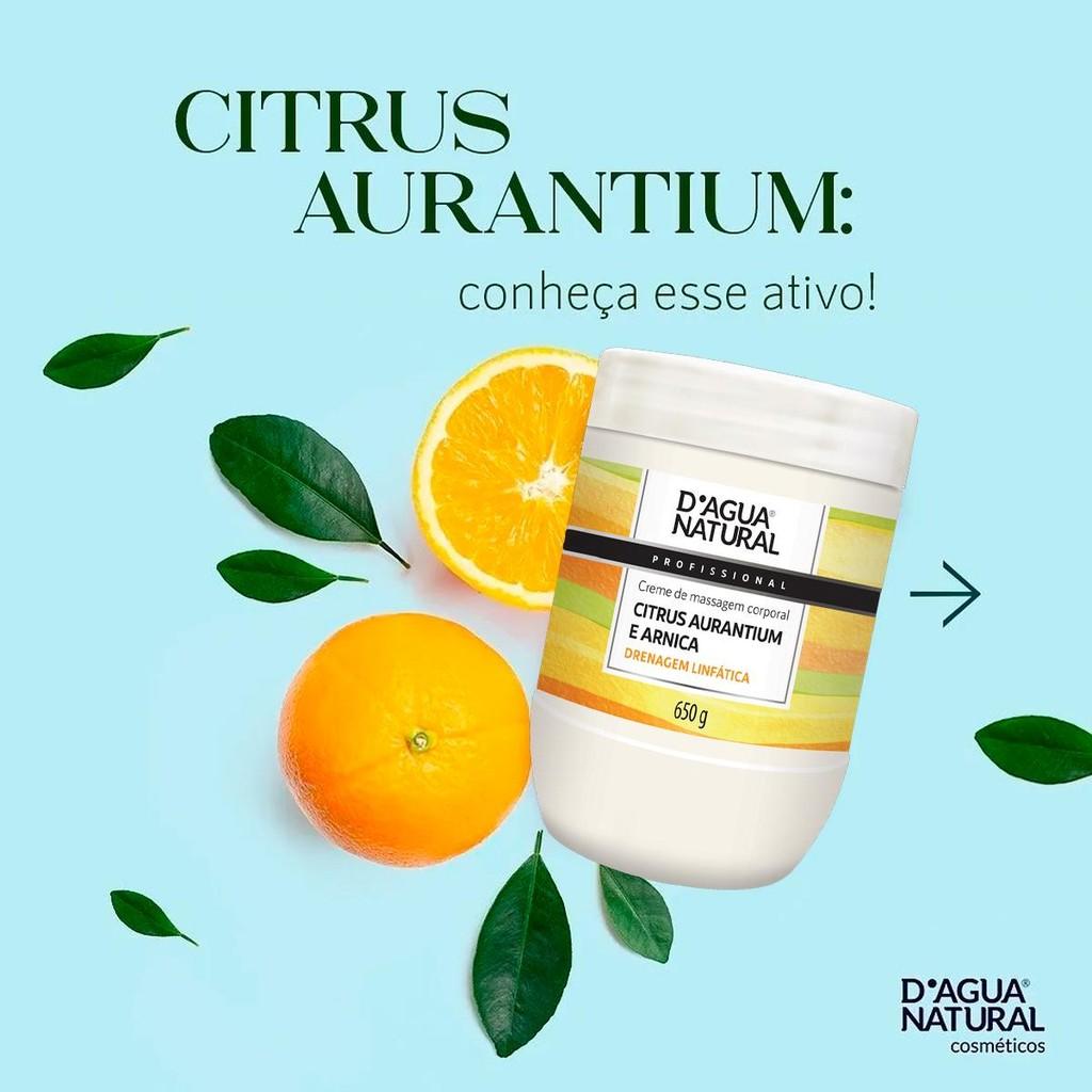 Creme De Massagem Corporal Dagua Natural Citrus Aurantium E Arnica 650g Drenagem Lipedema