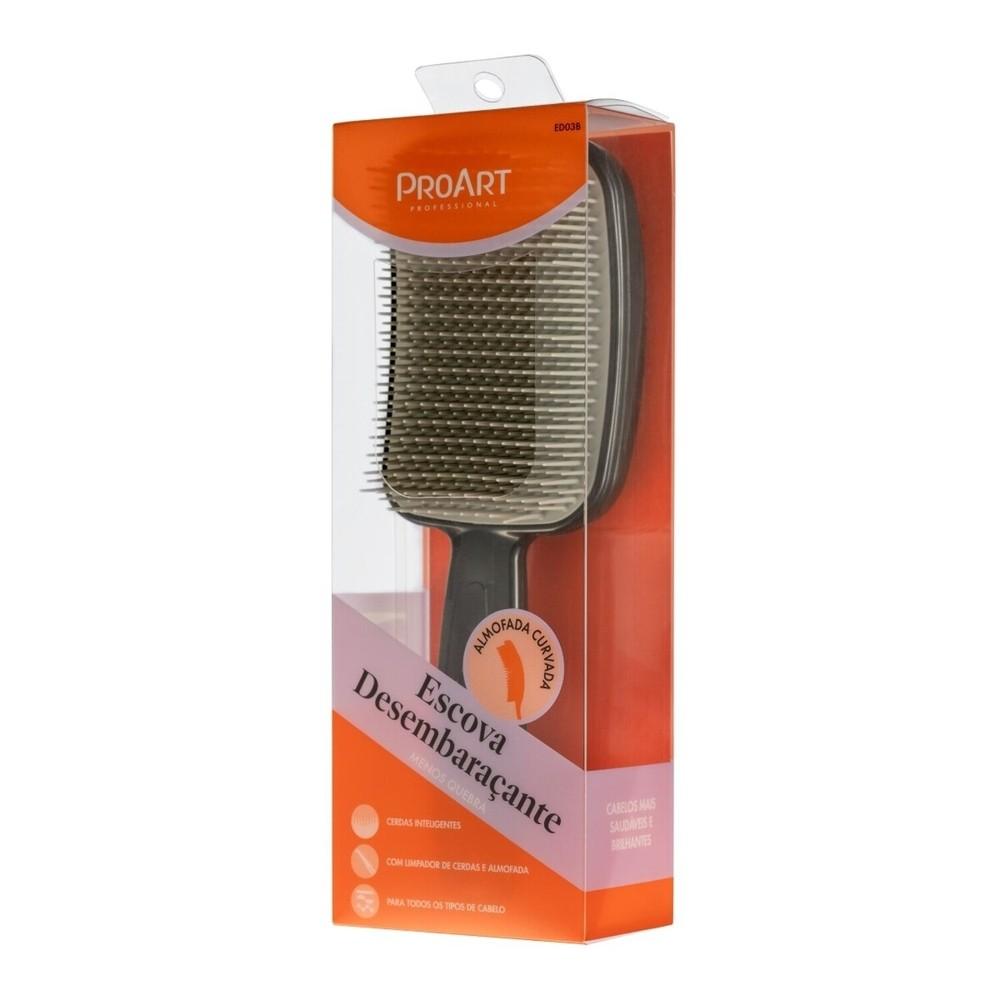 Escova De Cabelo Proart Preta E Cinza