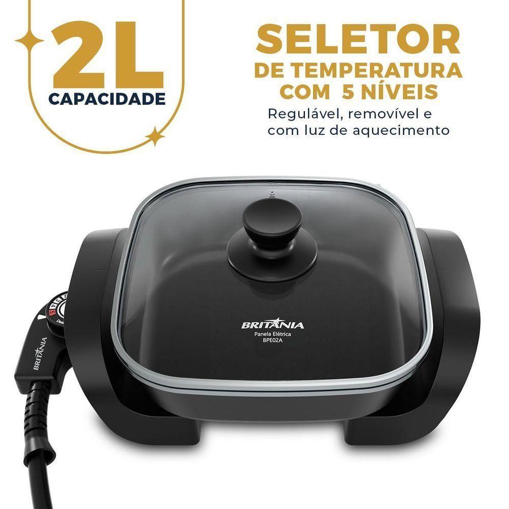 Panela Elétrica Britânia 2L 5 Temperaturas 650W Bpe02a - 220V