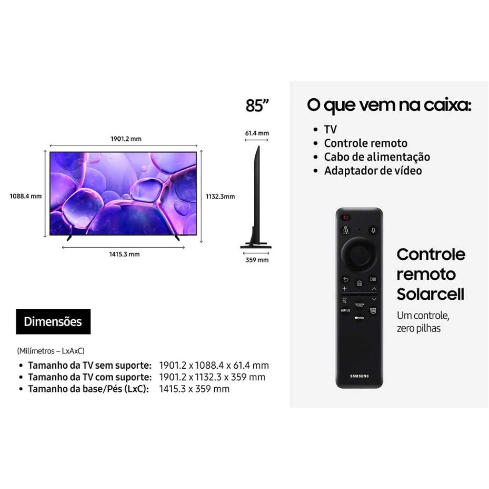 Samsung Smart TV 85 Crystal Uhd 4K U8600f 2025 Xbox Cloud Gaming Ai Energy Mode Alexa Integrada