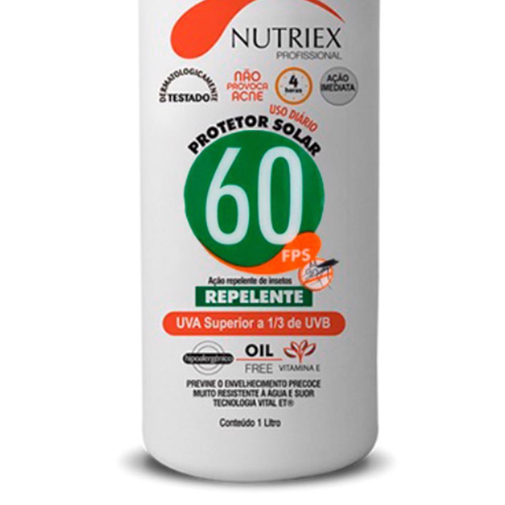 Protetor Solar FPS 60 Com Repelente 1 Litro Bombona Nutriex