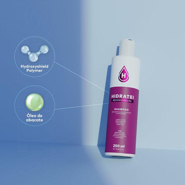 Shampoo Reconstrutor Hidratei 250ml Recuperação Hidratação Capilar Cabelos Danificados Quebradiços