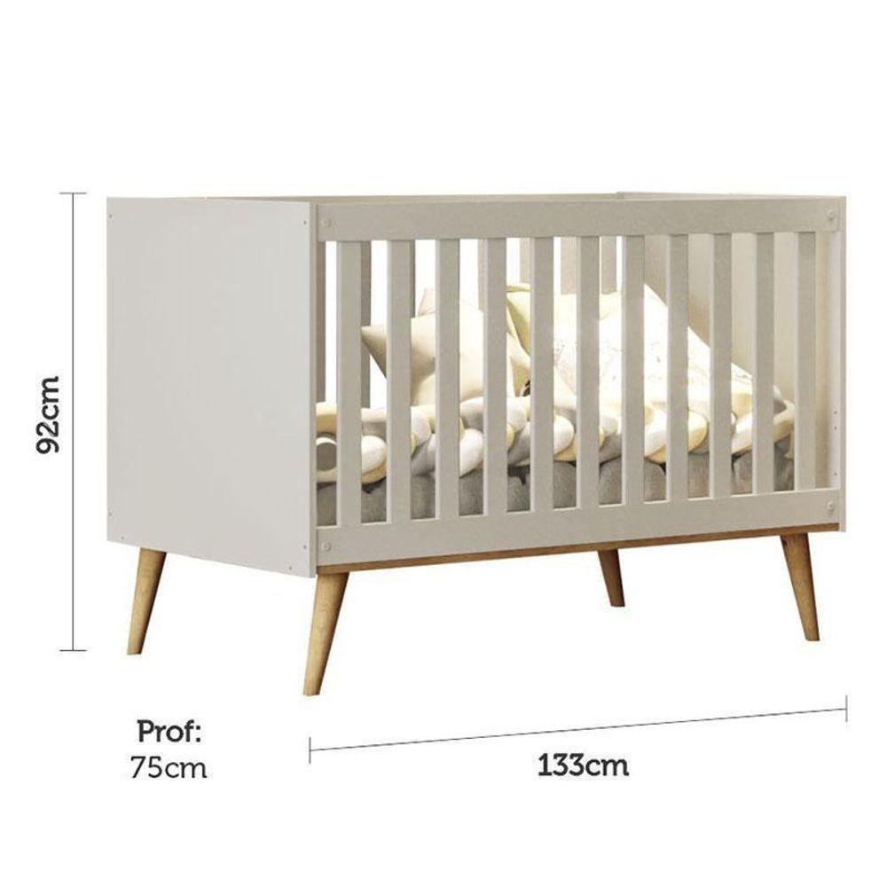 Berço Americano Ludmila Off White Bétula - Carolina Baby