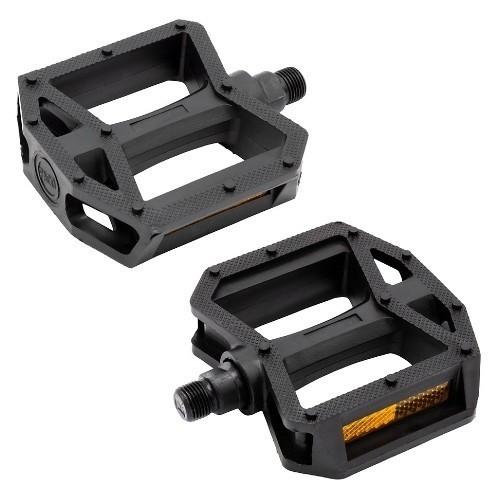 Pedal Plataforma Nylon 1/2 Fina Esfera Refletor Preto Paco