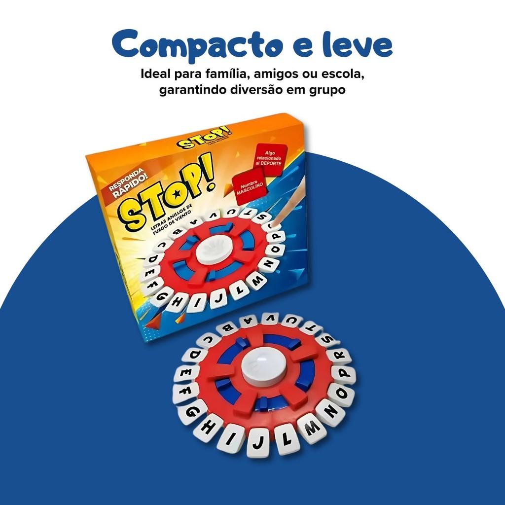 Jogo Stop Em Português Tecla Letras Palavras Responda Rápido Com Temporizador De Mesa 10 Segundos