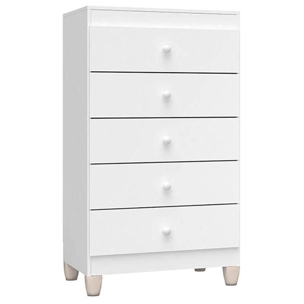 Berço Americano Lara Com Colchão E Cômoda Gaveteiro Ternura Baby Branco Brilho - Incorplac
