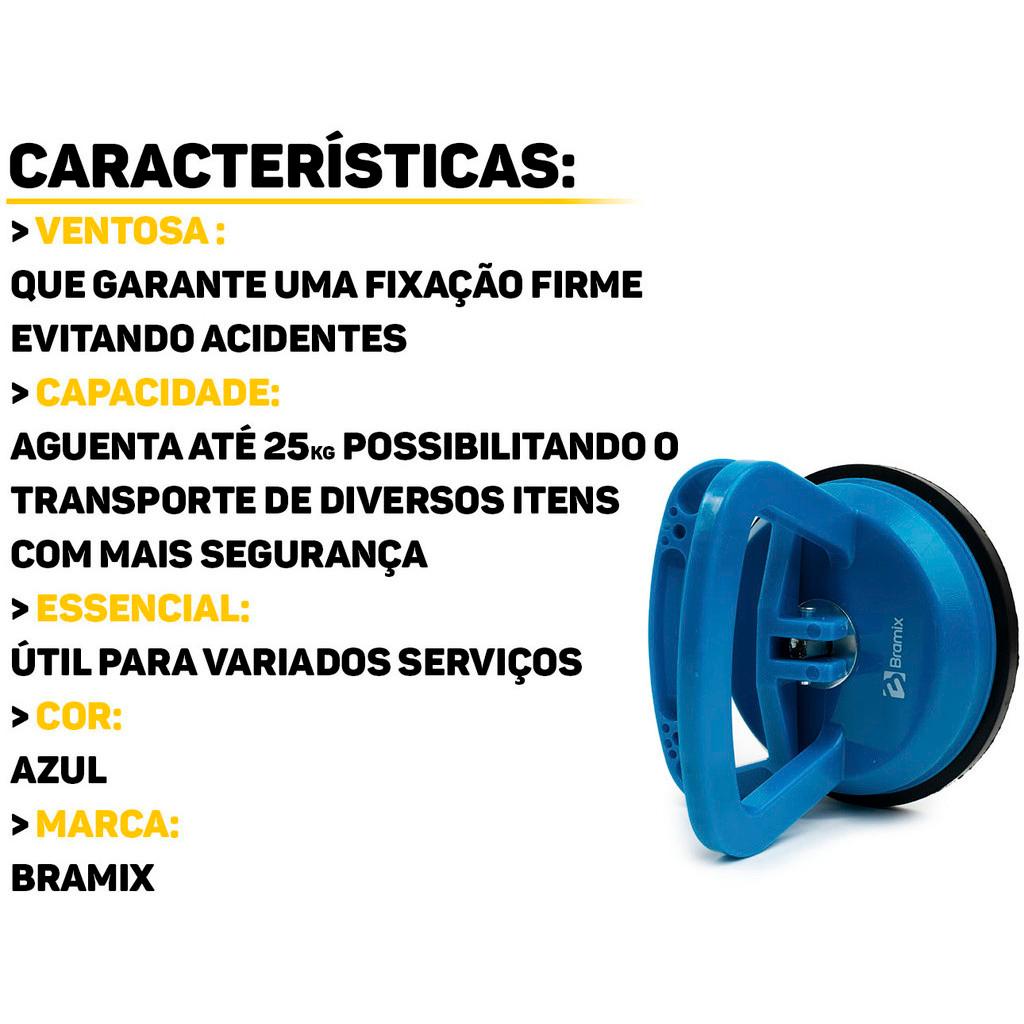 Ventosa Simples Em Plástico E Borracha Para Vidros Cerâmica Com Capacidade Para 25kg