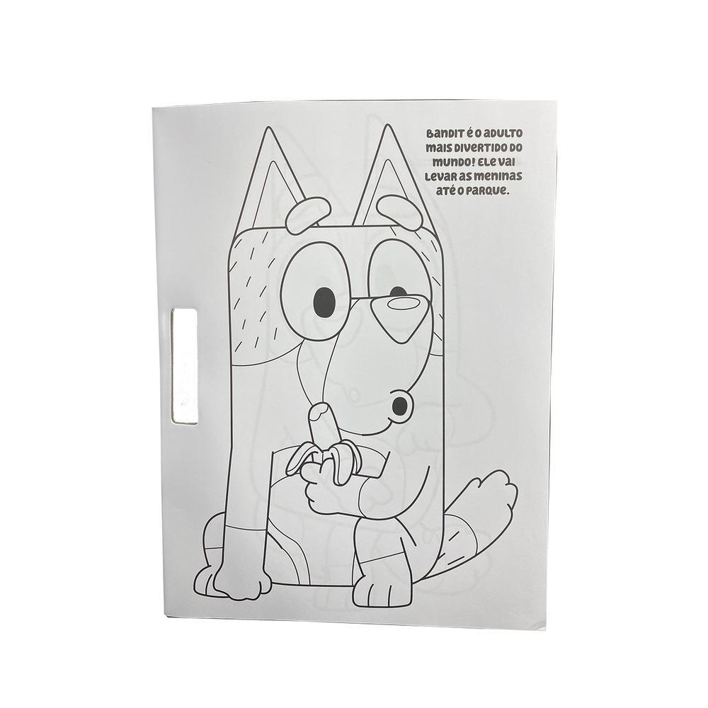 Bluey Megaprancheta Para Colorir Com Adesivos