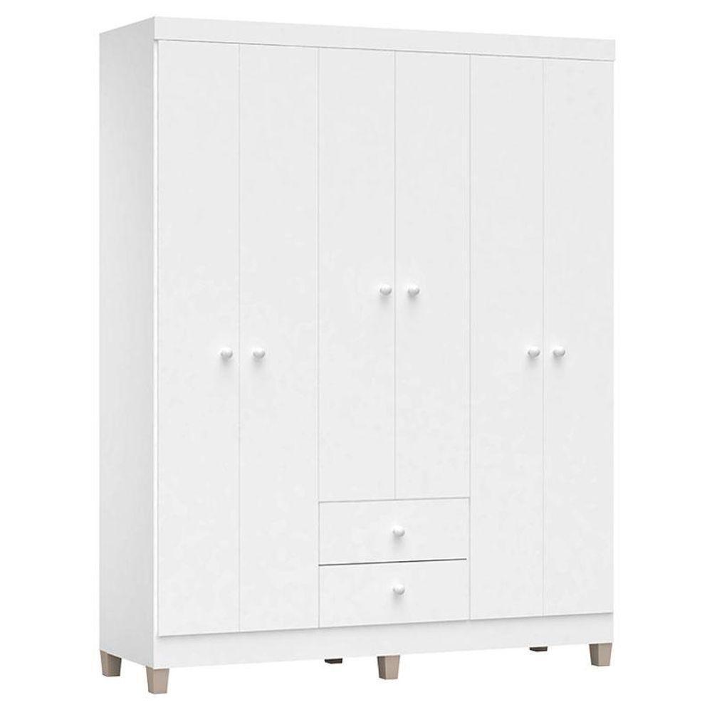Quarto De Bebê Ternura Baby 6 Portas Com Cômoda Gaveteiro Branco Brilho - Incorplac
