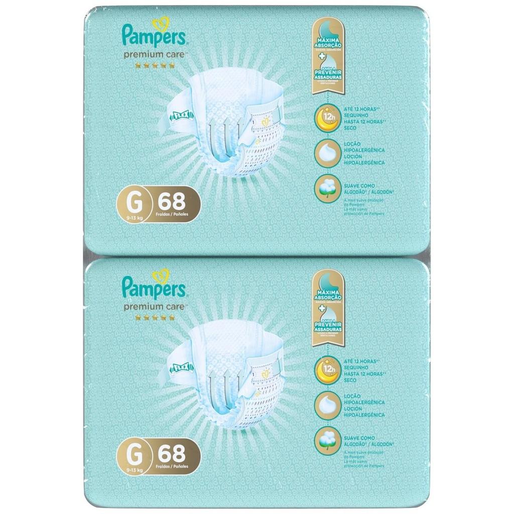 Fralda Pampers Premium Care Topíssima G Com 136un