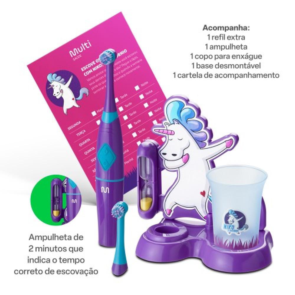 Escova Infantil Elétrica Rotacional Multi Saúde Funny Brush Niko - Hc054
