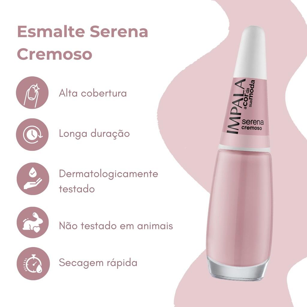 Kit 3 Esmalte Impala A Cor Da Sua Moda Unha Serena Cremoso