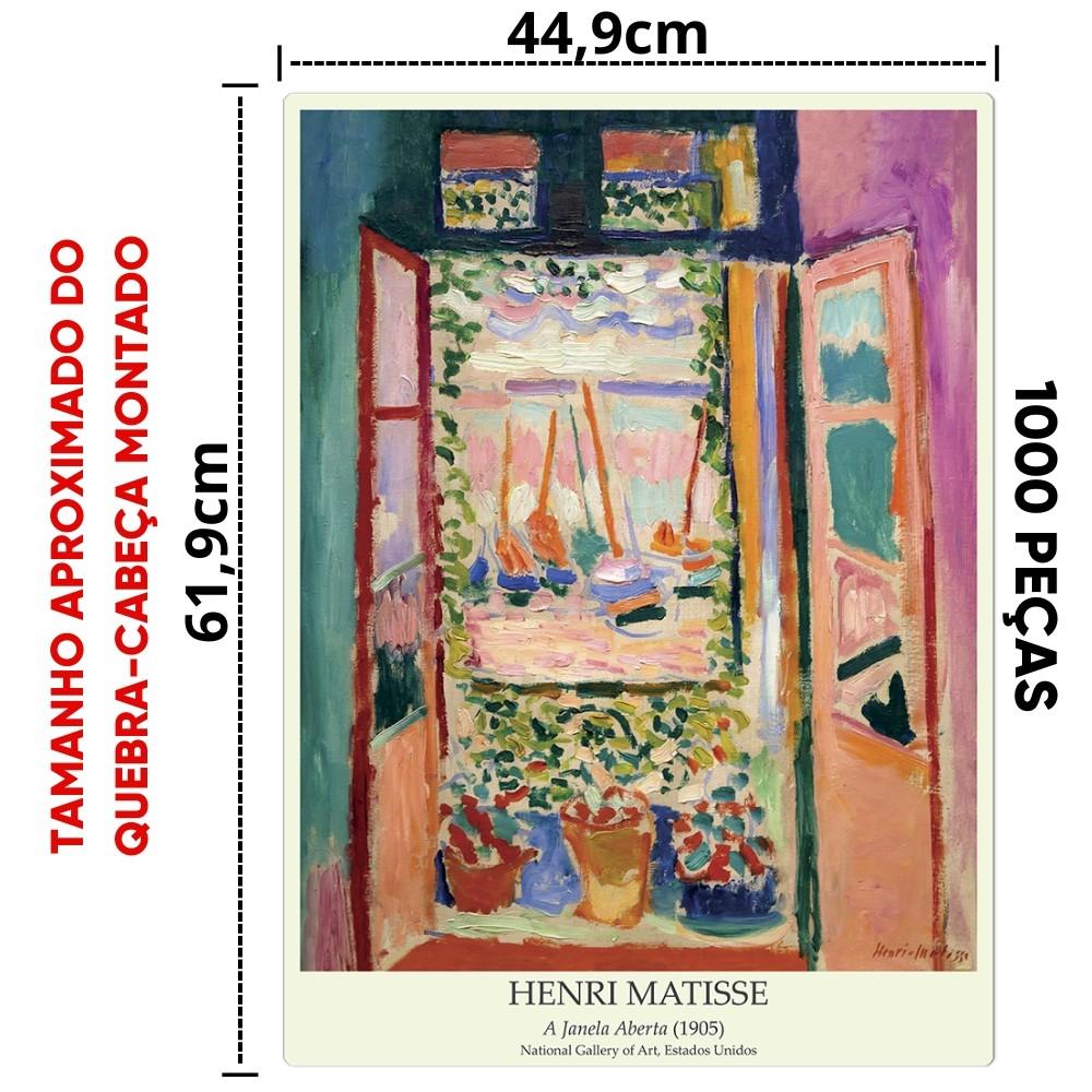 Quebra Cabeça A Janela Aberta Henri Matisse 1000 Peças Toyster Puzzle Obra De Arte Pintor Quadro Cor