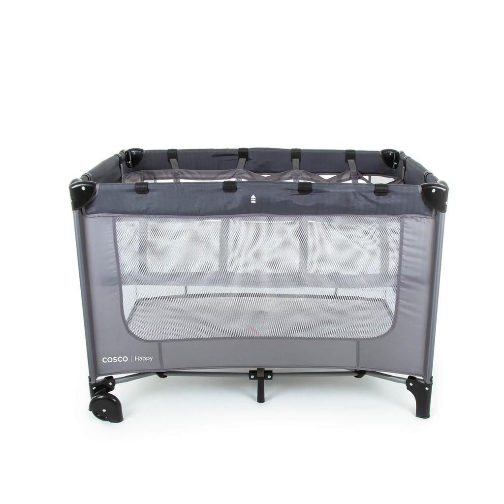Berço Portátil Cosco Kids Happy Com Mosquiteiro E Trocador 0-15kg Cinza