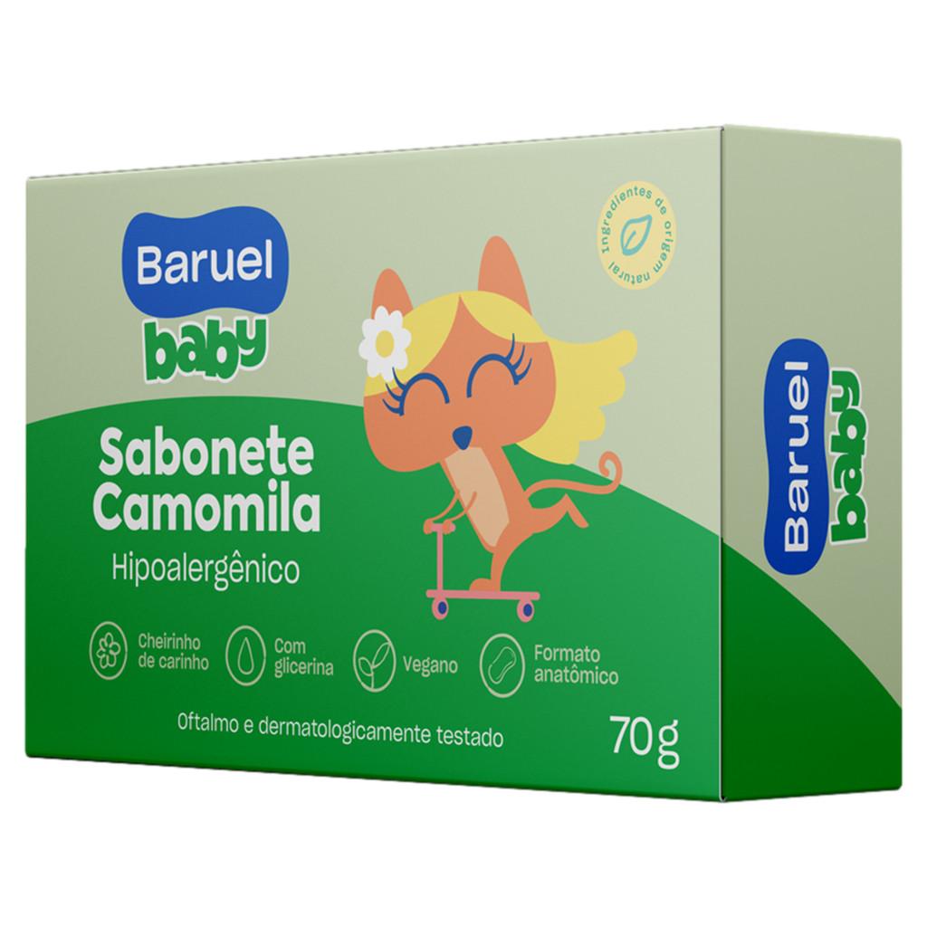 Kit 6un Sabonetes Em Barra Infantil Baruel Baby Camomila Com 70g