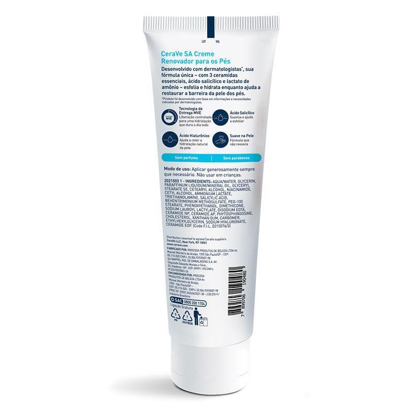 Creme Renovador Cerave Para Pés 88ml