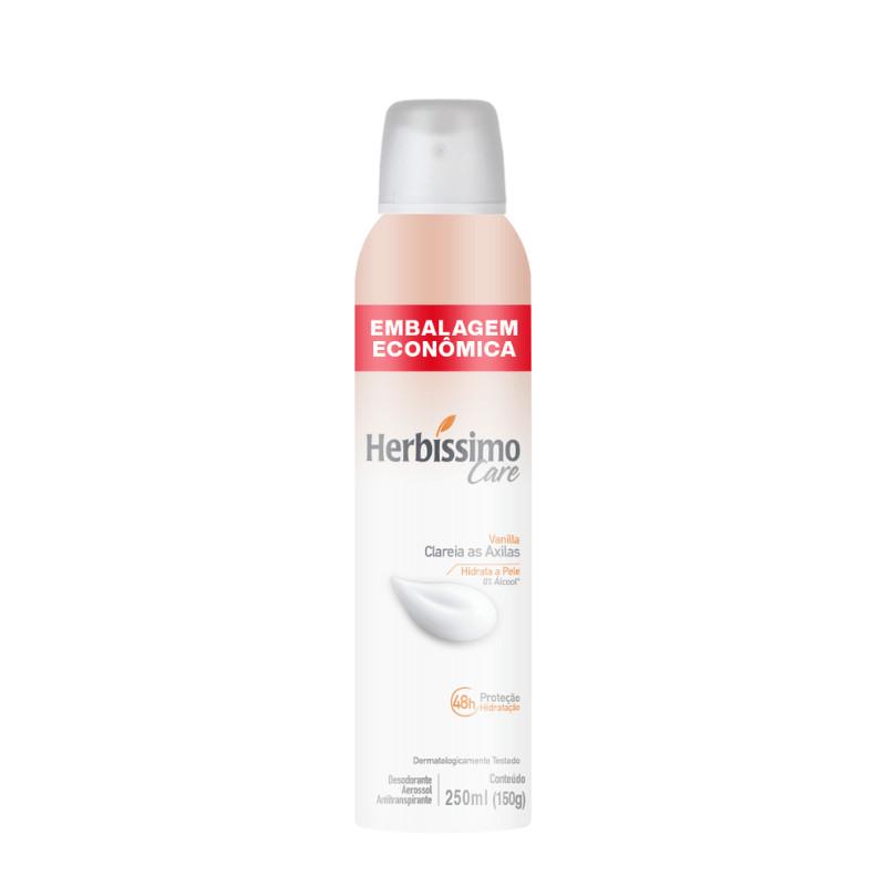 Desodorante Aerossol Antitranspirante Herbissimo Care Vanilla 250ml Embalagem Econômica