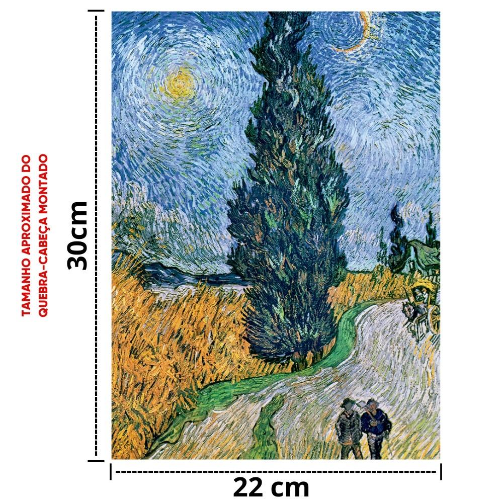 Quebra Cabeça Mini Estrada Com Cipreste E Estrela 500 Peças Grow Artista Van Gogh Pintor Puzzle Arte