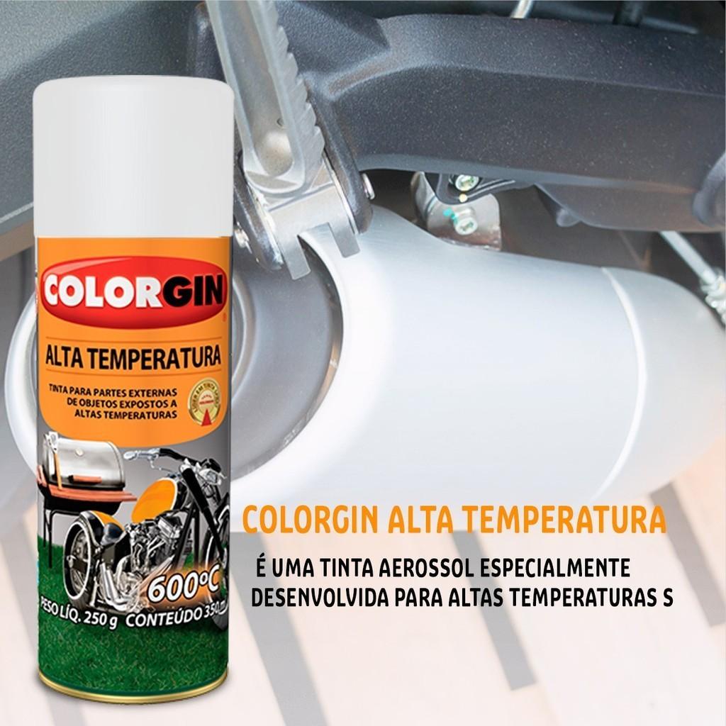 Tinta Spray Alta Tempera 600 C Alto Rendimento 350ml - Preto