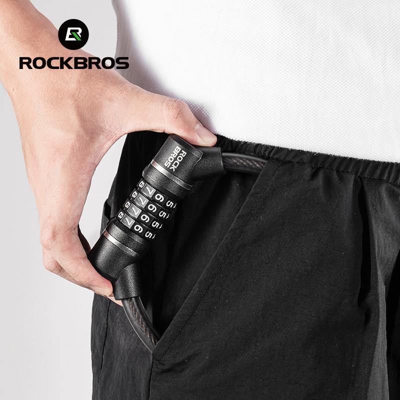 Rockbros Bicycle Lock Anti-furto Senha Portátil Cabo De Aço Durável Mtb Bike Convenient Accessories
