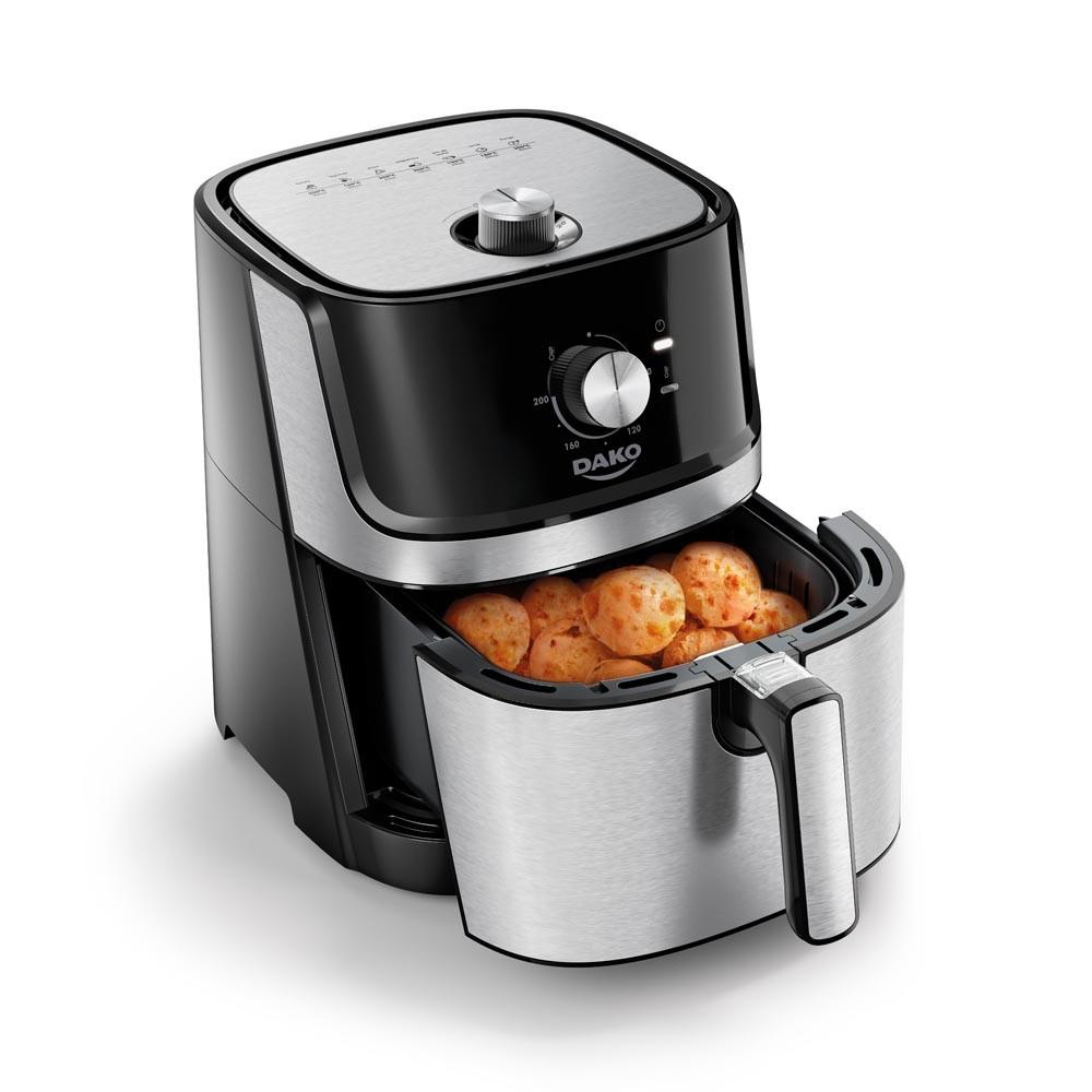 Fritadeira Air Fryer Dako Analógica 5l 1700w Preto Com Inox 127v