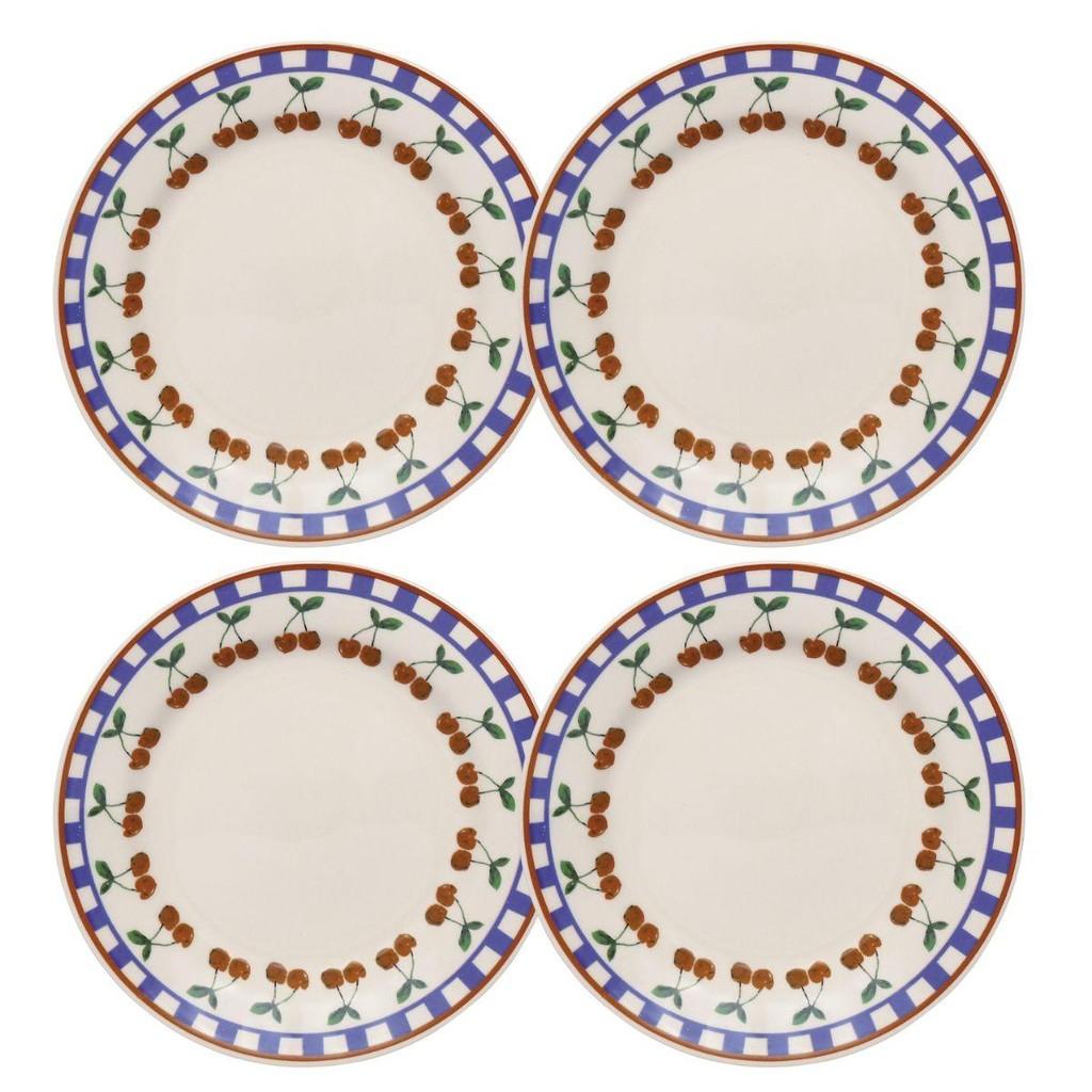 Jogo De 4 Pratos Rasos 24 Cm Donna Jardim De Cerejas