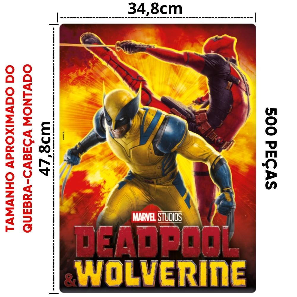 Quebra Cabeça Deadpool E Wolverine 500 Peças Edição Especial Toyster Game Office Filme Marvel Wade