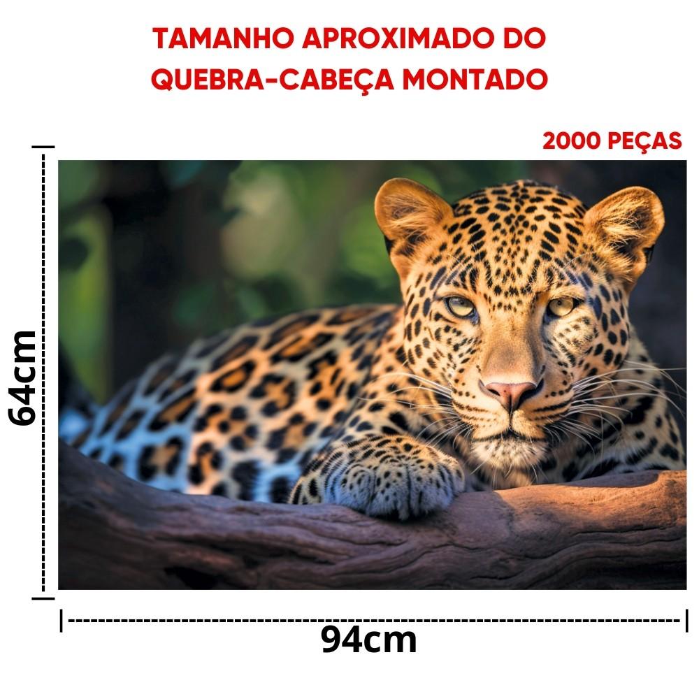 Quebra Cabeça Onça No Pantanal 2000 Peças Ggb Brinquedos Puzzle Brasil Fauna Animal Selvagem Tigres