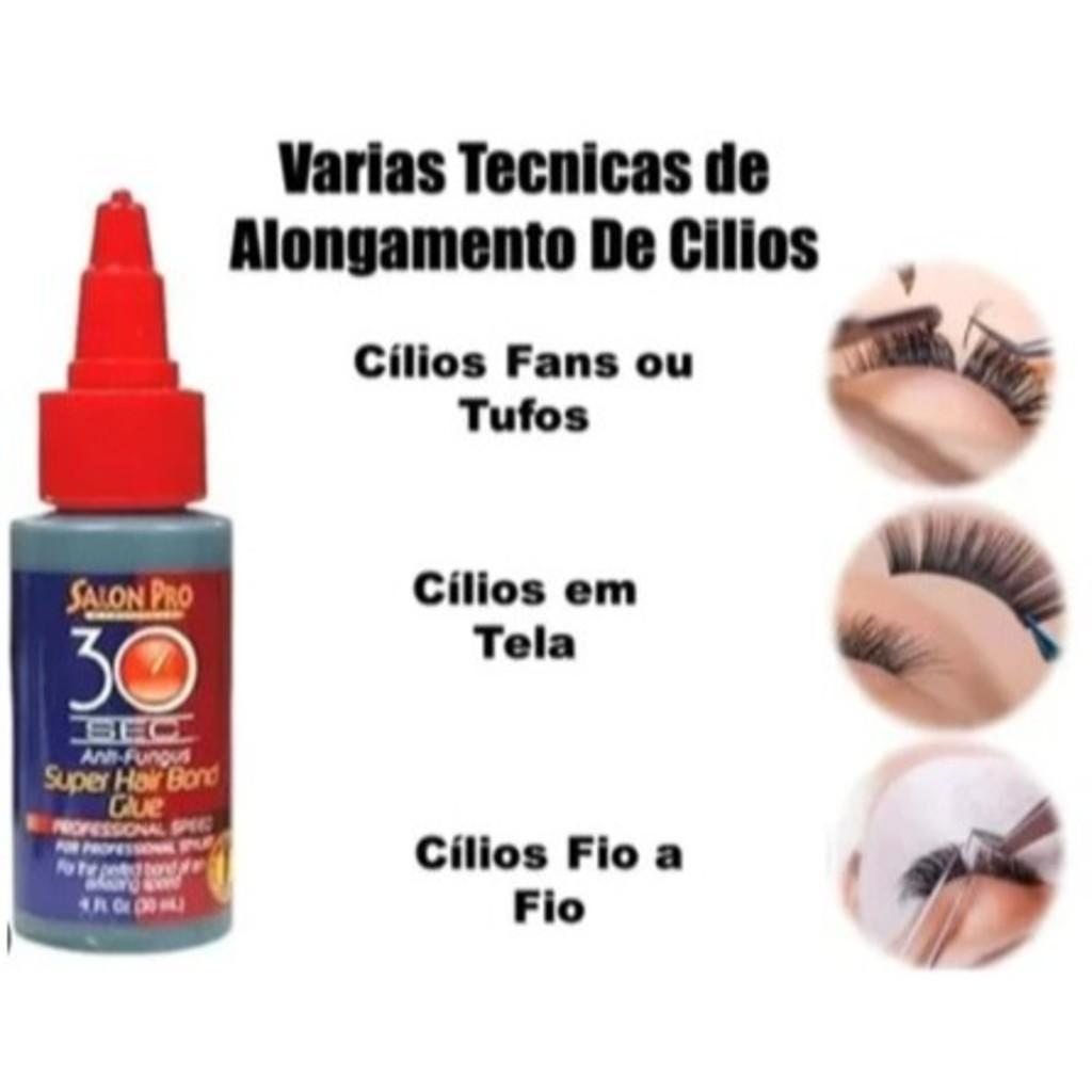 New Show Super Cola 30ml Salon PRO + Pinça Vetus +caixa Com Cílios Postiços 6D Mink 30p-tufos Sem Nó