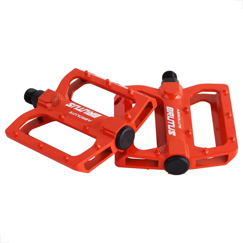 Pedal Plataforma Absolute Brutus Flat 9/16 Laranja - Dh Enduro Bmx Rosca Grossa 9/16 Freerider Bicicleta