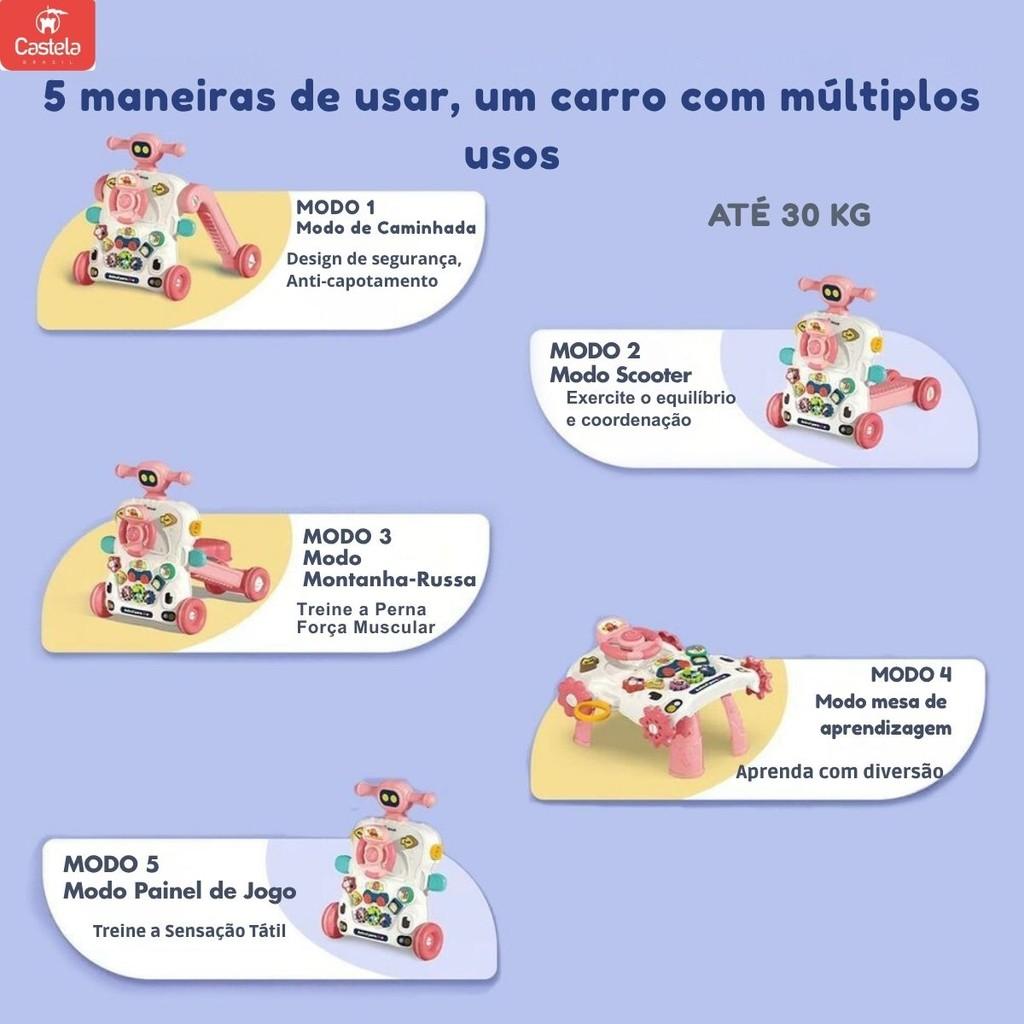 Andador De Atividades 5 Em 1 Com Som E Luz - Castela