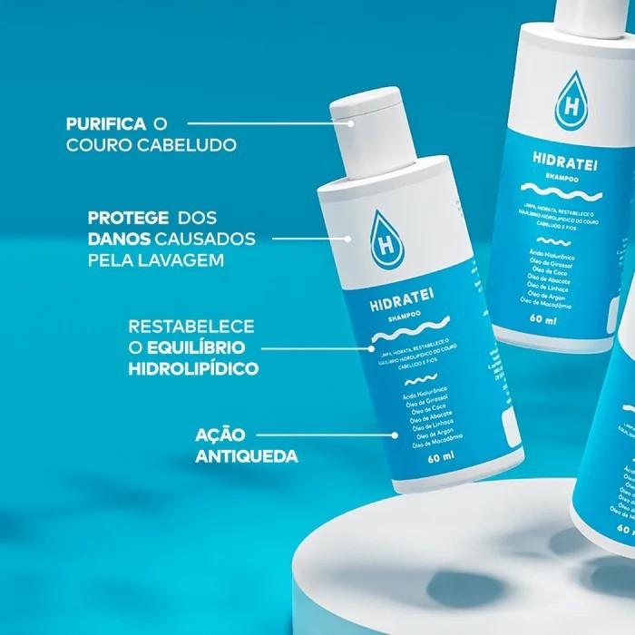 Shampoo Hidratei 60ml Travel Size Todos Os Tipos De Cabelo Hidratação Controle Frizz