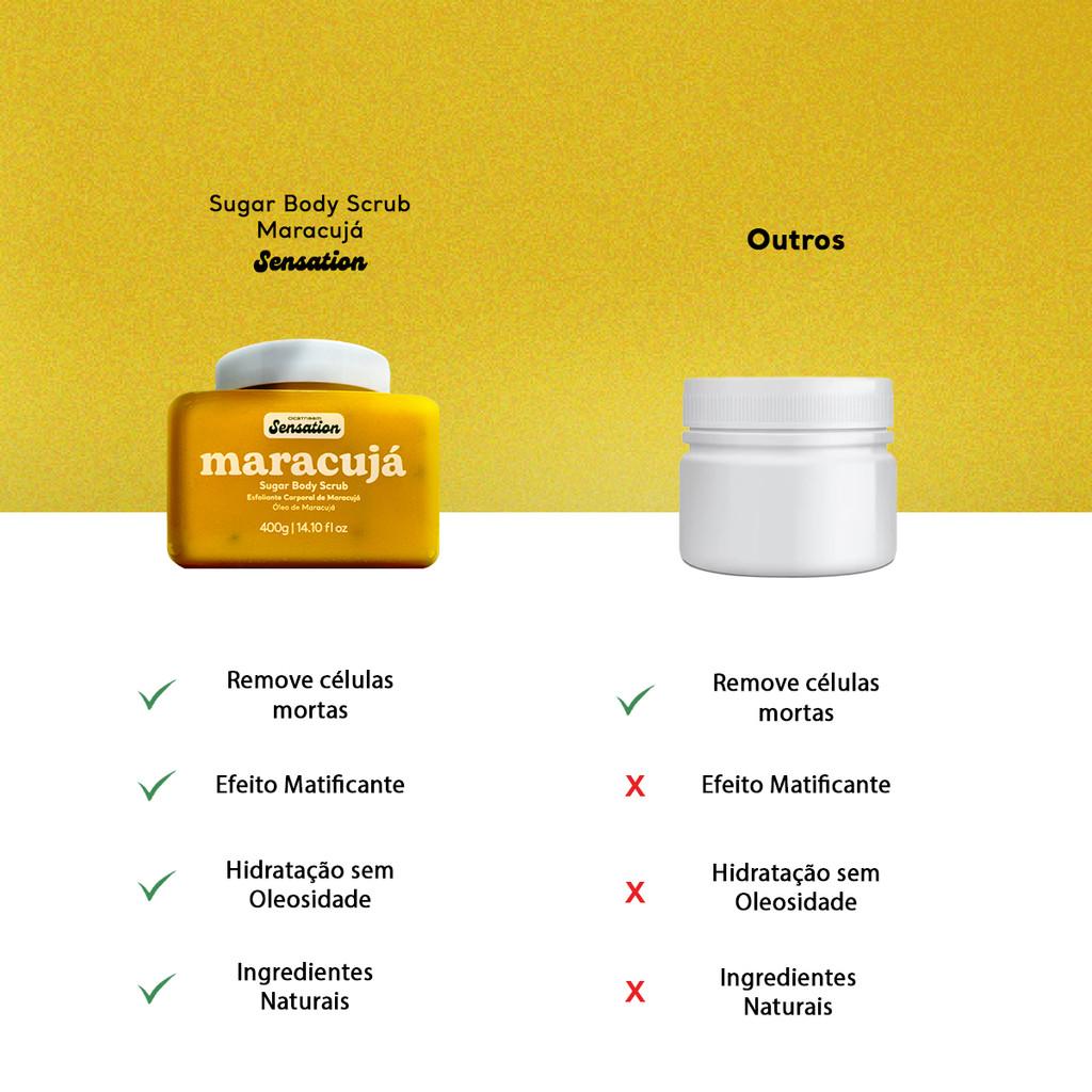 Esfoliante Corporal Sugar Body Scrub De Maracujá Cicatribem Sensation 400g - Loja Oficial