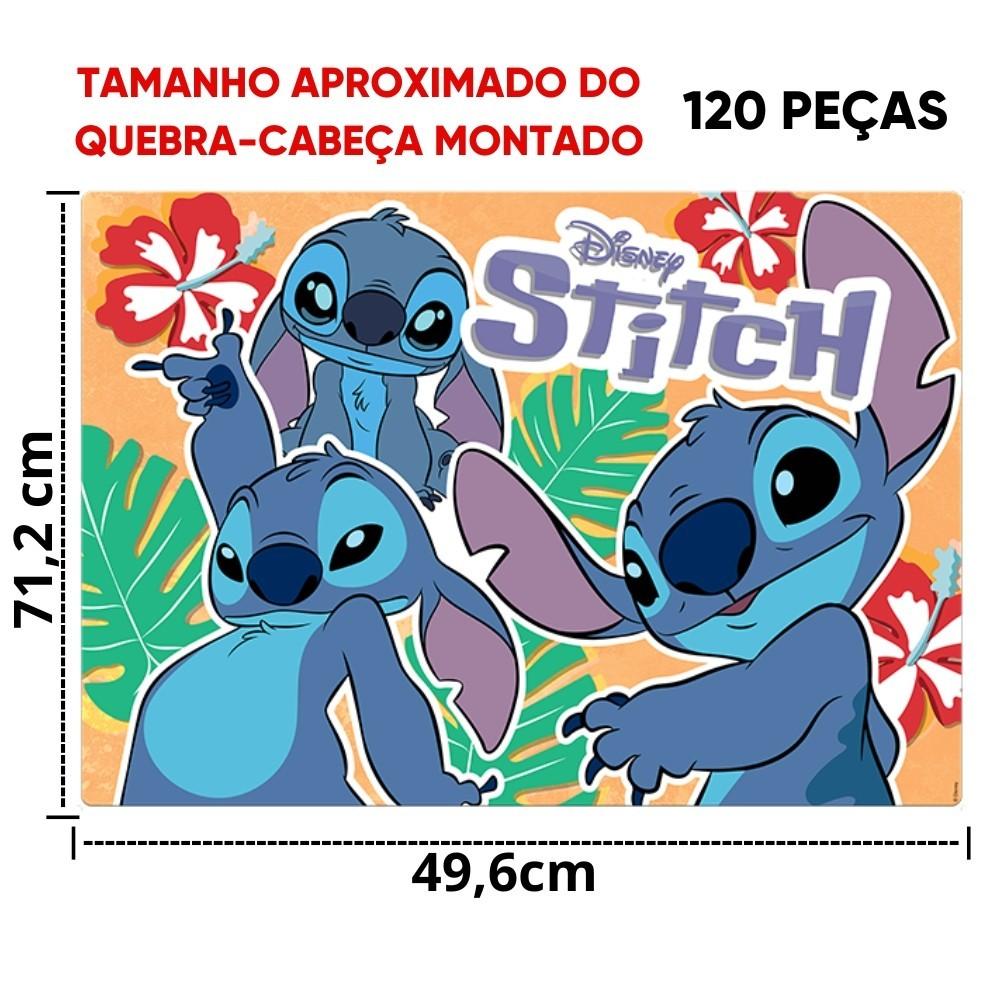 Quebra Cabeça Grandão Stitch 120 Peças Grandes Toyster Puzlle Desenho Disney Jak Infantil Crianças