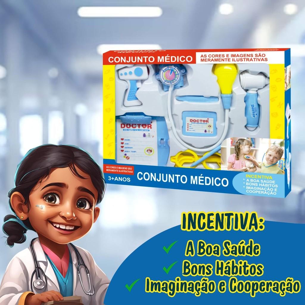 Brinquedo Infantil Kit Médico Faz De Conta C/Luz E Som Fenix Brinquedos - Xmk-644a