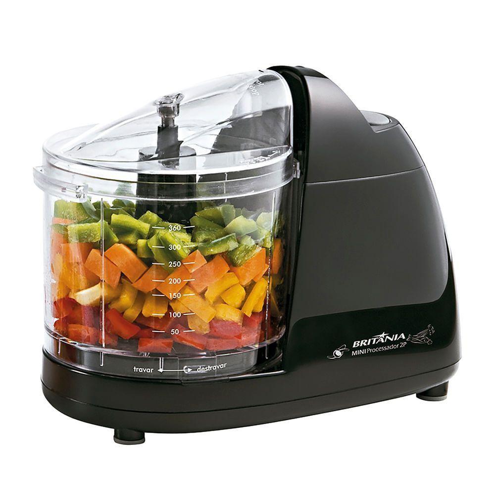 Mini Processador De Alimentos Britânia 360ml Função Pulsar 2P 110V