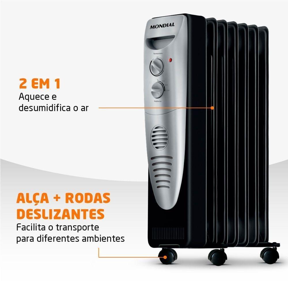 Aquecedor A Óleo Mondial A-06 -220v-preto/prata