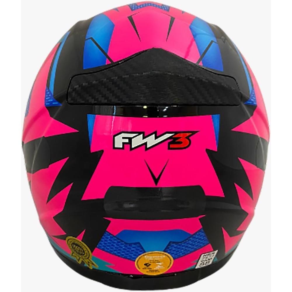 Capacete FW3 - Gtx Fox Rosa/azul (c/Oculos) C/Viseira Cromada N 58