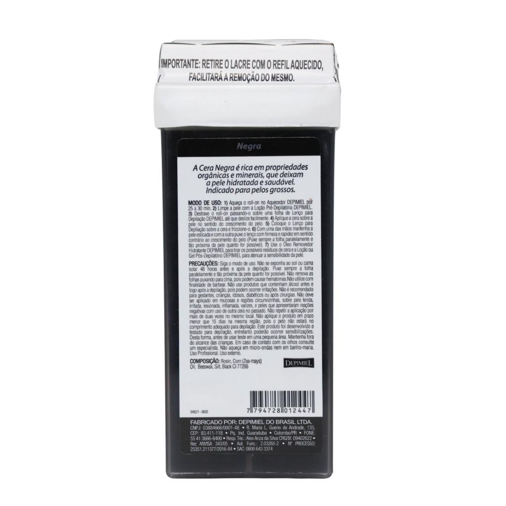 Kit 24 Cera Roll-on Depilatória Negra Pelos Grossos Depimiel