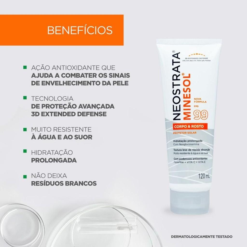 Protetor Solar Neostrata Minesol Corpo E Rosto Antioxidante Fps99 120ml
