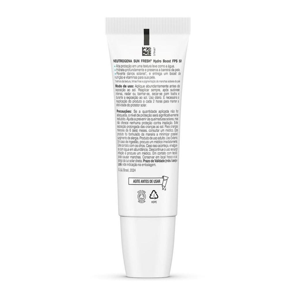 Protetor Solar Neutrogena Sun Fresh Hydro Boost Sem Cor Fps50 40ml