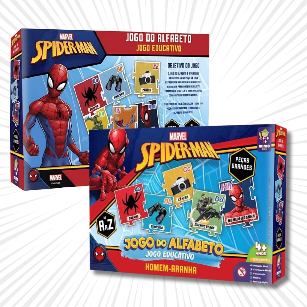 Jogo Educativo Alfabeto Homem Aranha Marvel Mimo Toys Infantil Desenvolvimento Criança Presente