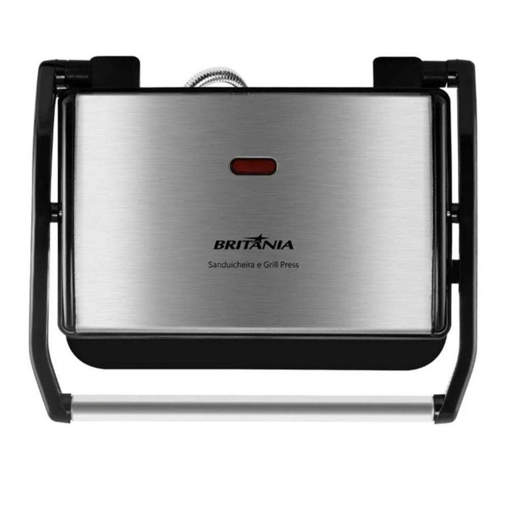 Grill E Sanduicheira Britânia Bgr27i Press 2 Em 1 Preto 220V