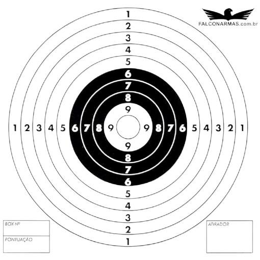 Alvo - Falconarmas - Em Papelão - 14x14 - 100 Unidades