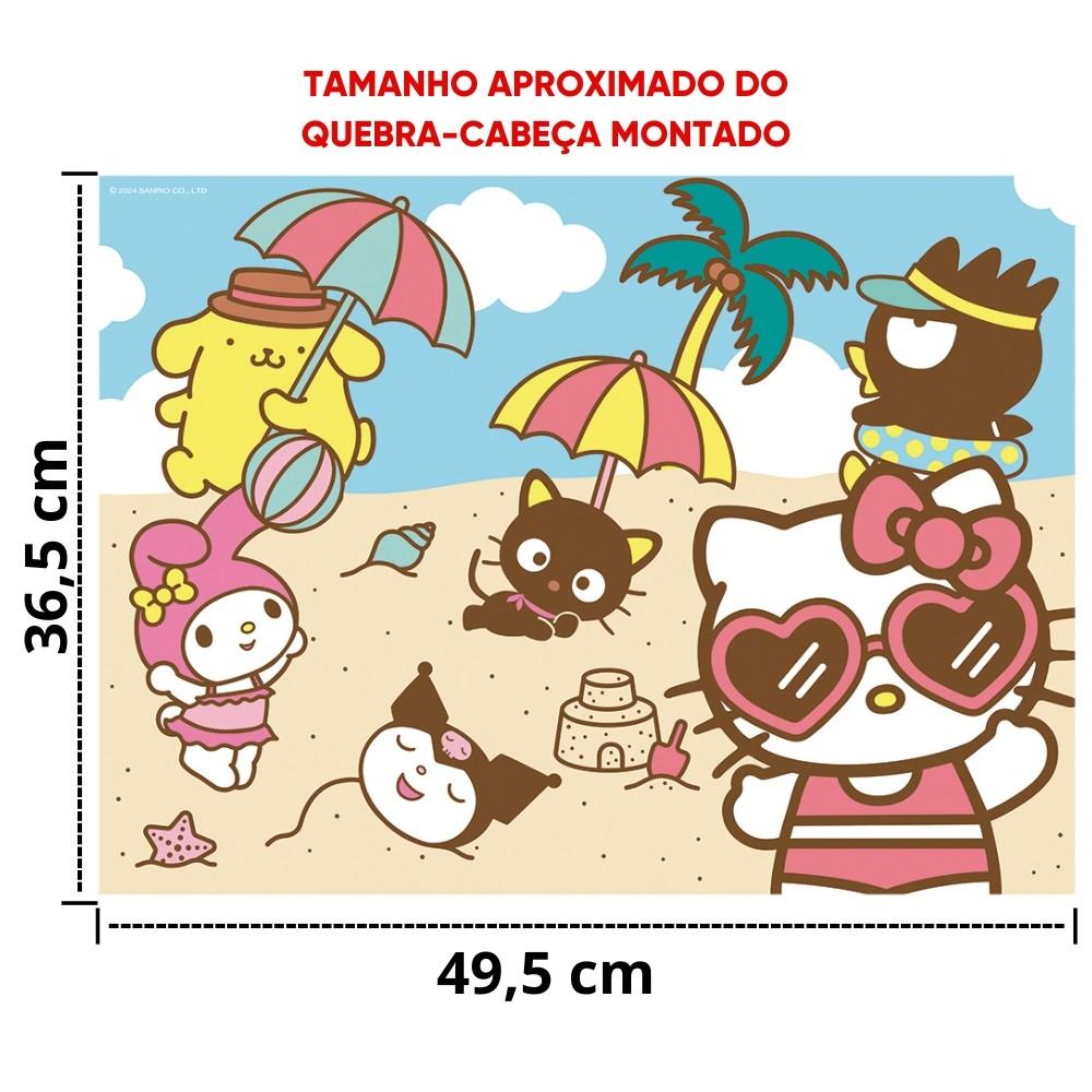 Quebra Cabeça Hello Kitty E Amigos 500 Peças Grow Puzzle Desenho Sanrio Didático Gato Cat Menina