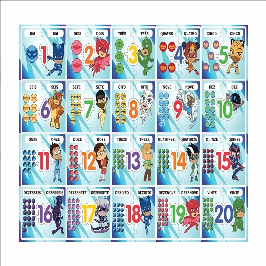 Jogo Dos Números Infantil Educativo Pj Mask Mimo Toys Brinquedo Criança Presente Desenvolvimento