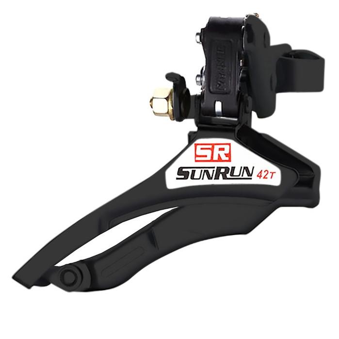Câmbio Dianteiro Sunrun Top Pull Puxa Por Cima Index 42d 31.8mm Preto P/Bicicleta Bike