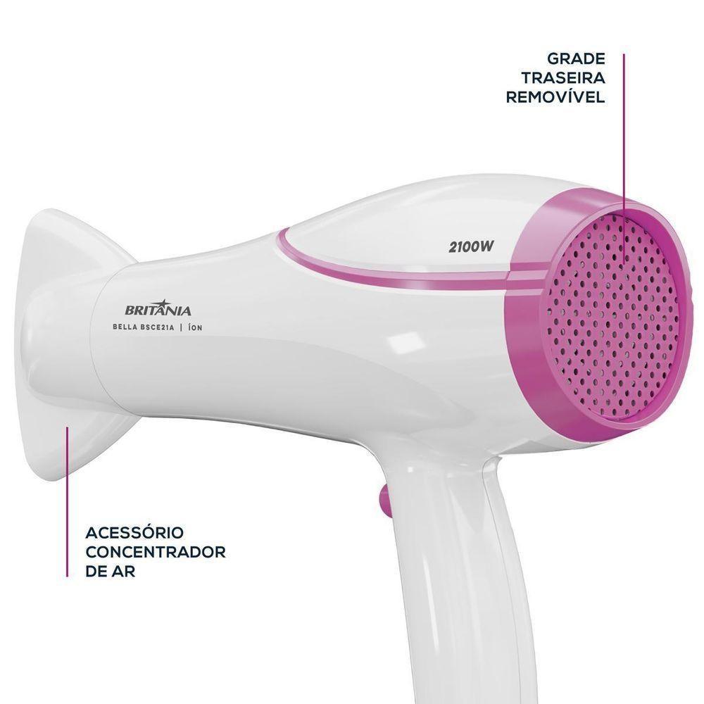 Secador De Cabelos Britânia 2100w Bella Bsce21a Bivolt