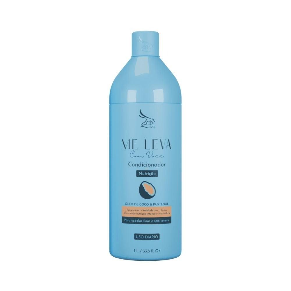 Kit Shampoo Condicionador Zap Me Leva Com Você Óleo De Coco E Pantenol 1L