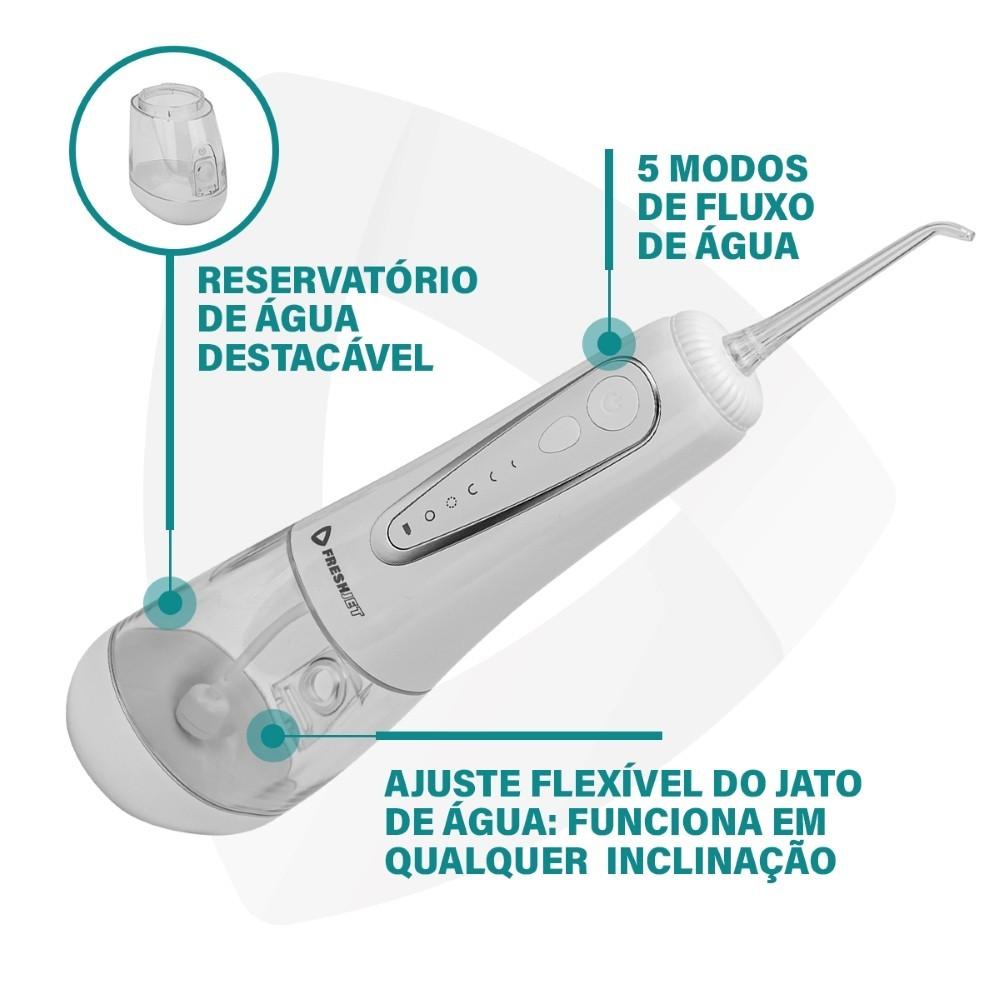 Irrigador Oral Dental Jato De Água Limpeza Bucal Artiko Fresh Jet Portátil Recarregável 4 Bicos